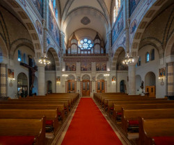 Blick zur Orgelempore